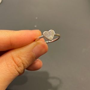 Dainty Silver Heart Ring Size 5.5-6